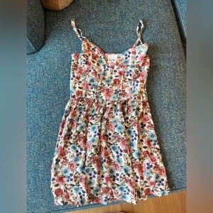 multicolor v-neck rainbow floral sun dress mini dress with adjustable straps